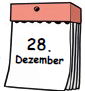 Kalenderblatt mit dem Datum 28. Dezember