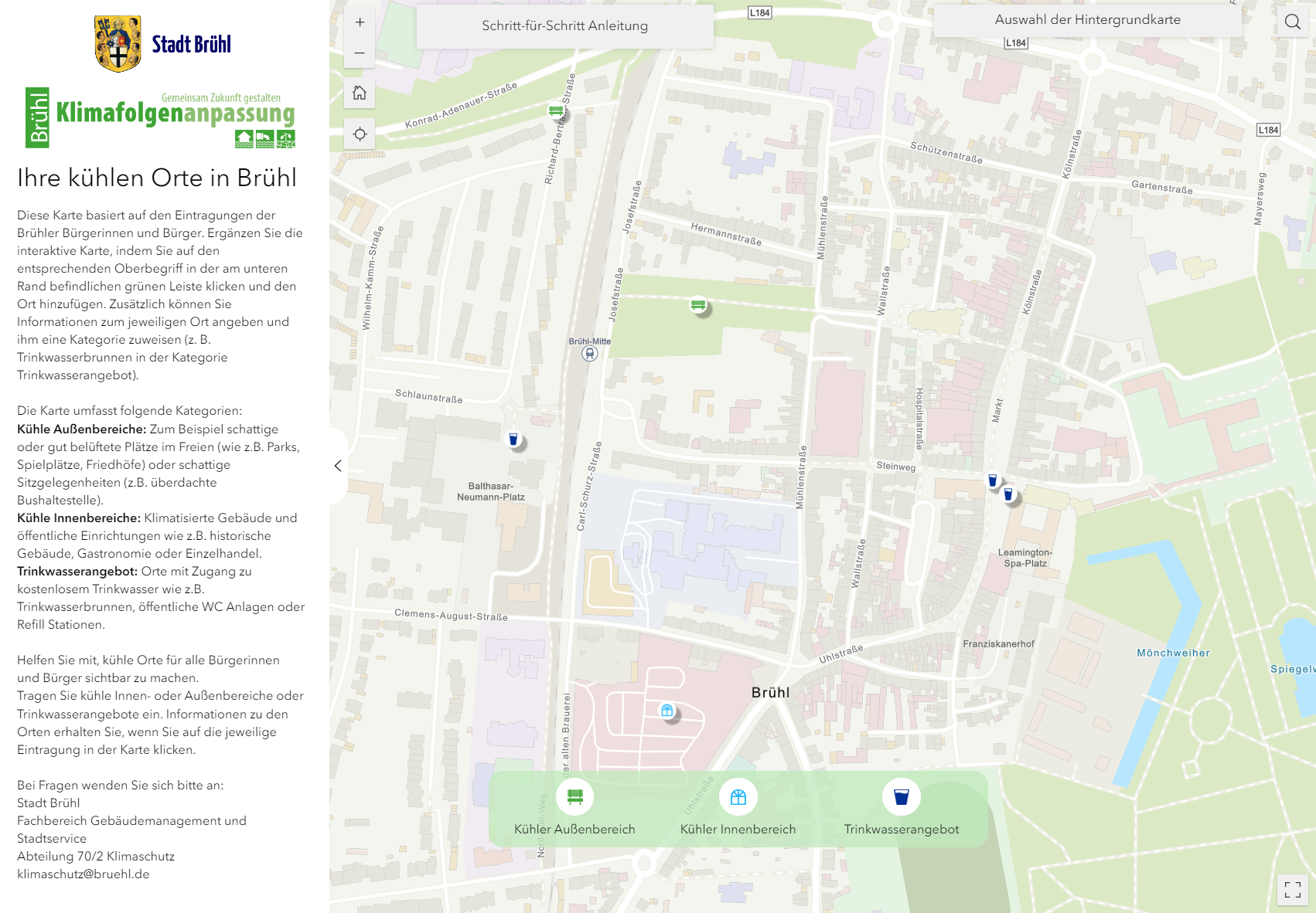 Screenshot – Kühle Orte Karte