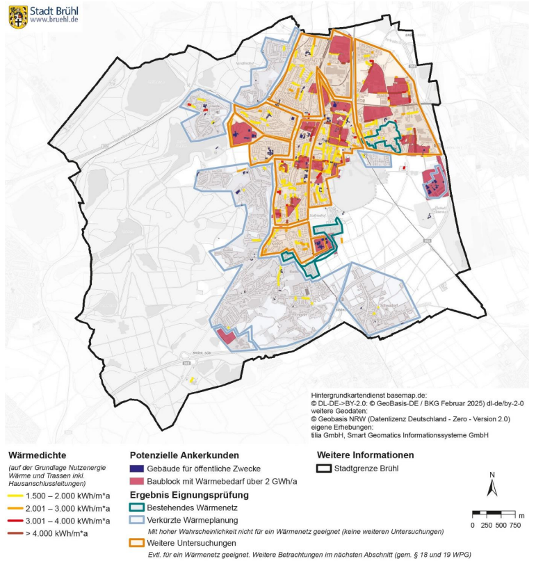 Stadtgebietseinteilung anhand der Wärmenetzeignung