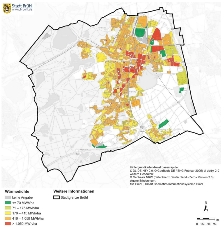 Visualisierung der Wärmeverbrauchsdichten auf Baublockebene