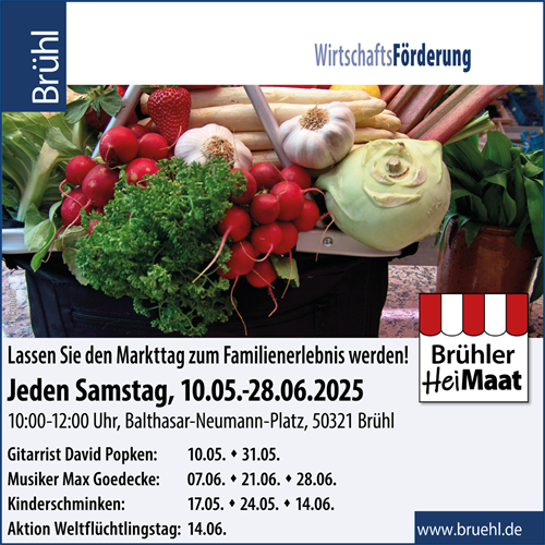 Termine auf dem Brühler Wochenmarkt 2025